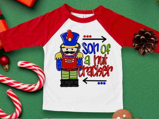 Son of a Nutcracker Red Raglan Tee for Boys