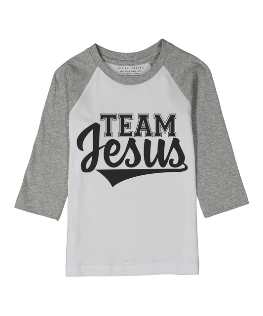 Team Jesus Gray or Pink Raglan Tee