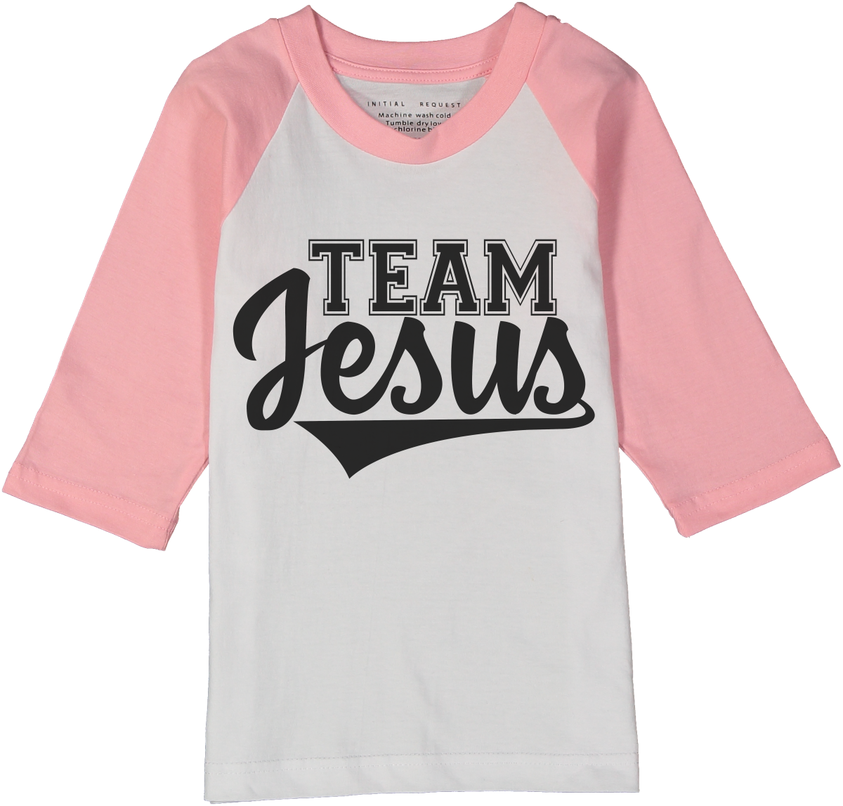 Team Jesus Gray or Pink Raglan Tee