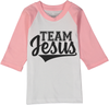 Team Jesus Gray or Pink Raglan Tee