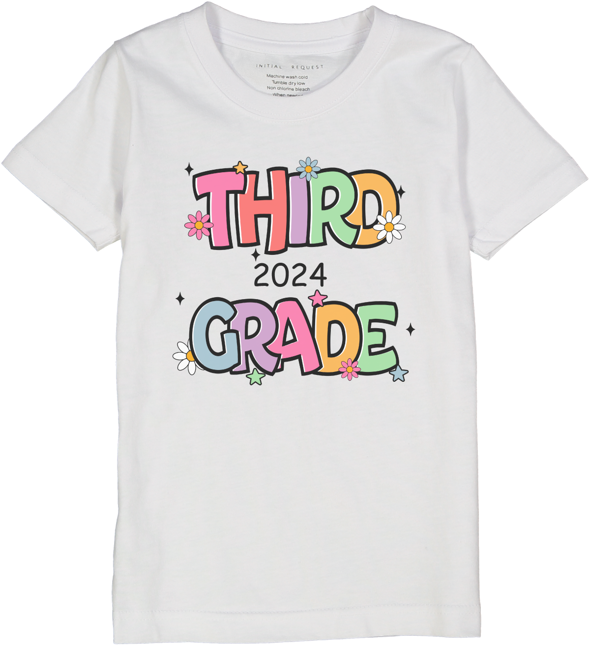 Back to School Grade Level Flowers for Girls Short Sleeve Tee