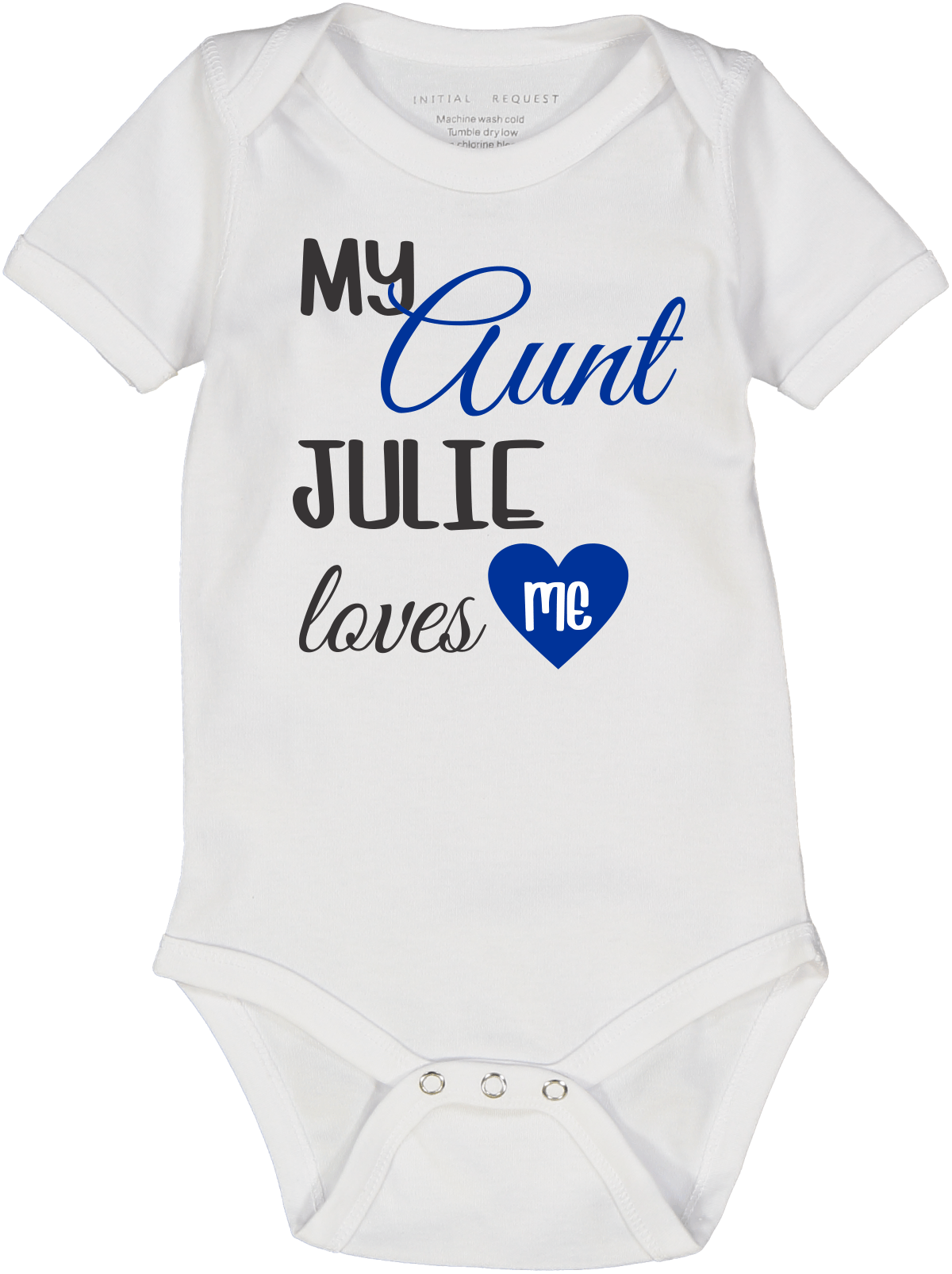 White & Blue 'My Aunt' Personalized Short-Sleeve Bodysuit