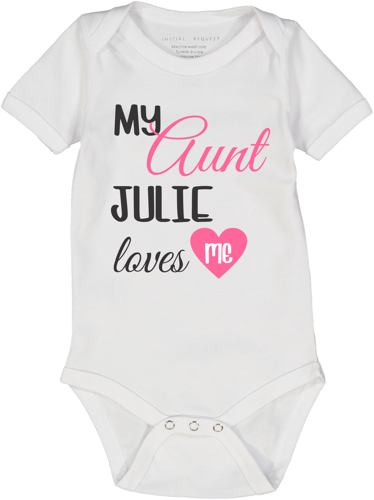 White & Pink 'My Aunt' Personalized Short-Sleeve Bodysuit