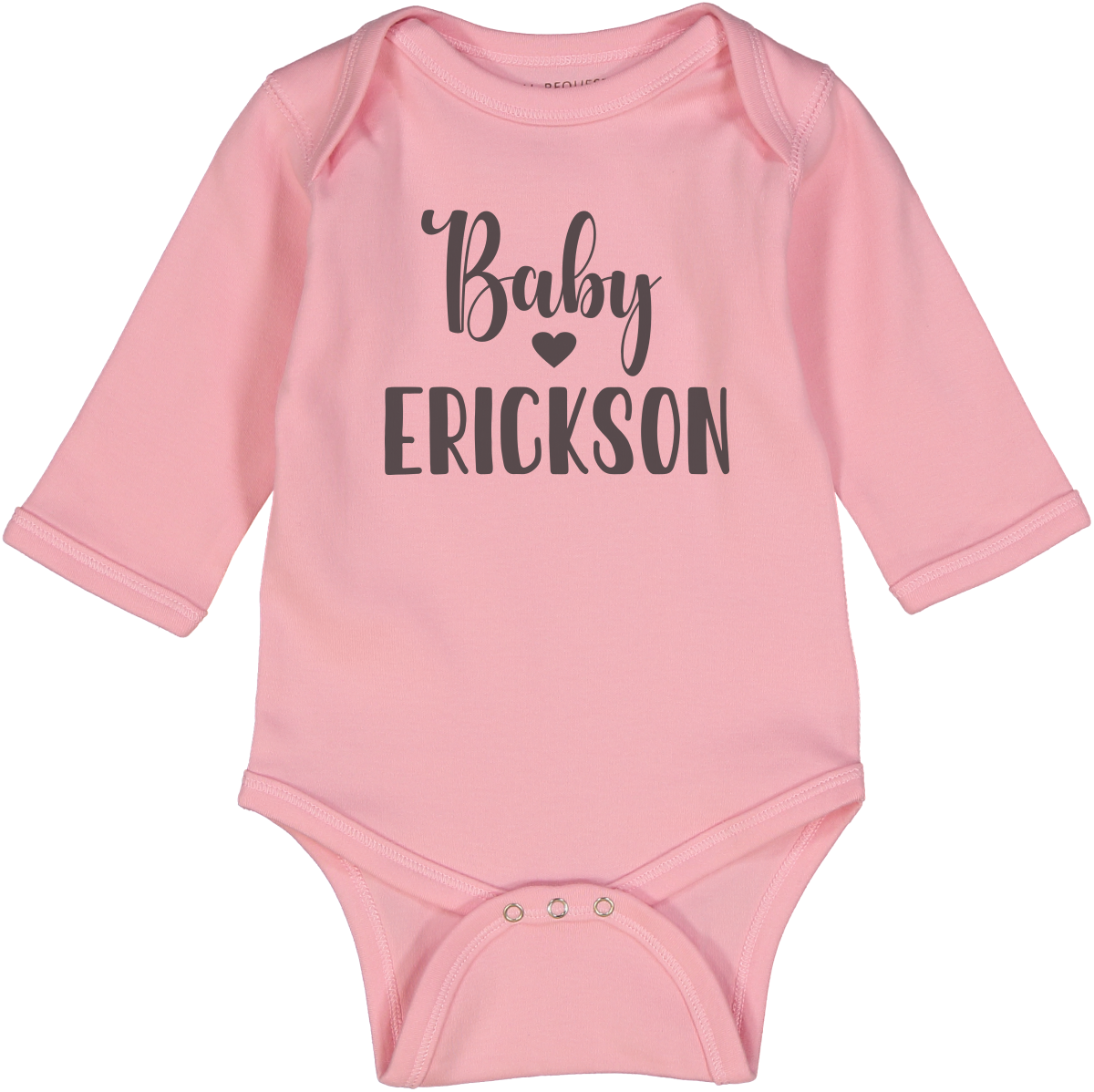 Pink Baby Heart Last name Pink LS body