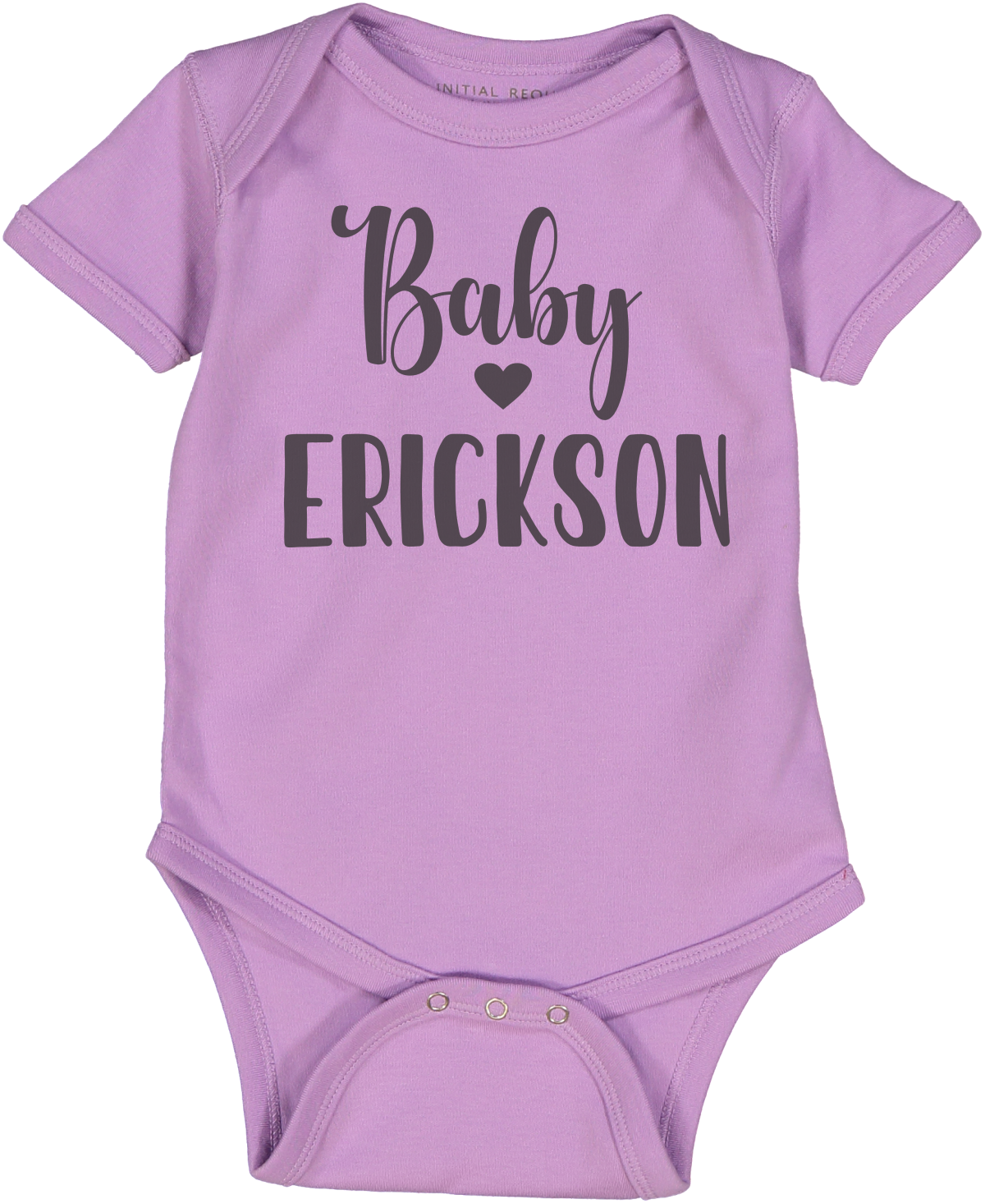 Purple Baby Heart Last name Purple Personalized SS Body