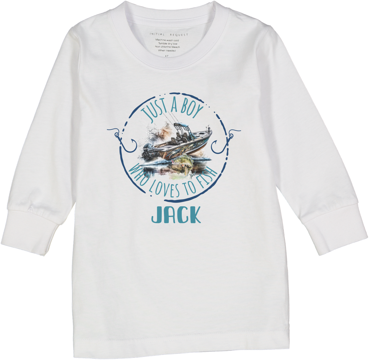 Just a Boy Who Loves to Fish LS tee 4 Personalized