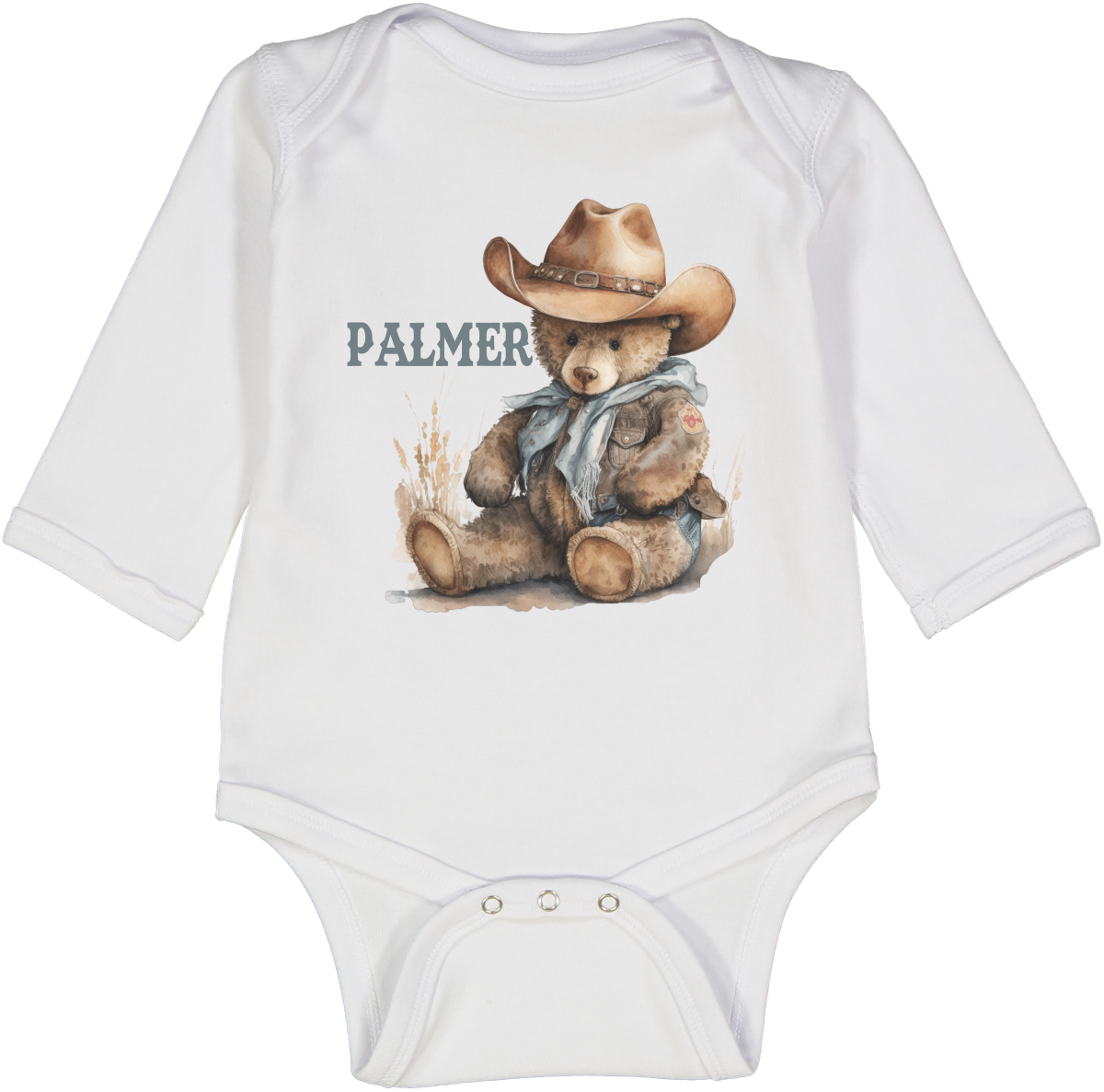 Teddy Bear Cowboy Personalized LS Body Personalized