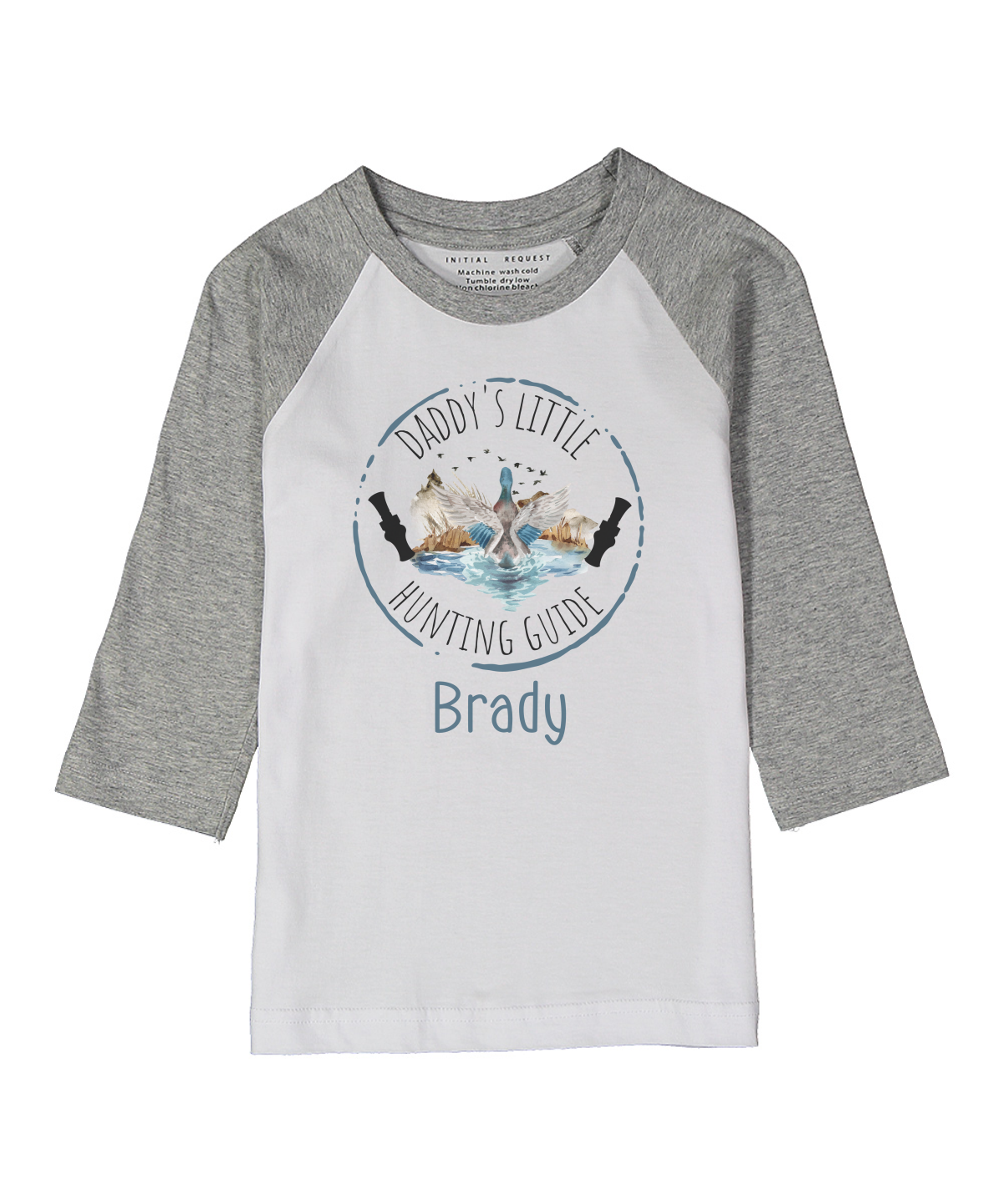 Daddy's Little Hunting Guide Gray Raglan Tee