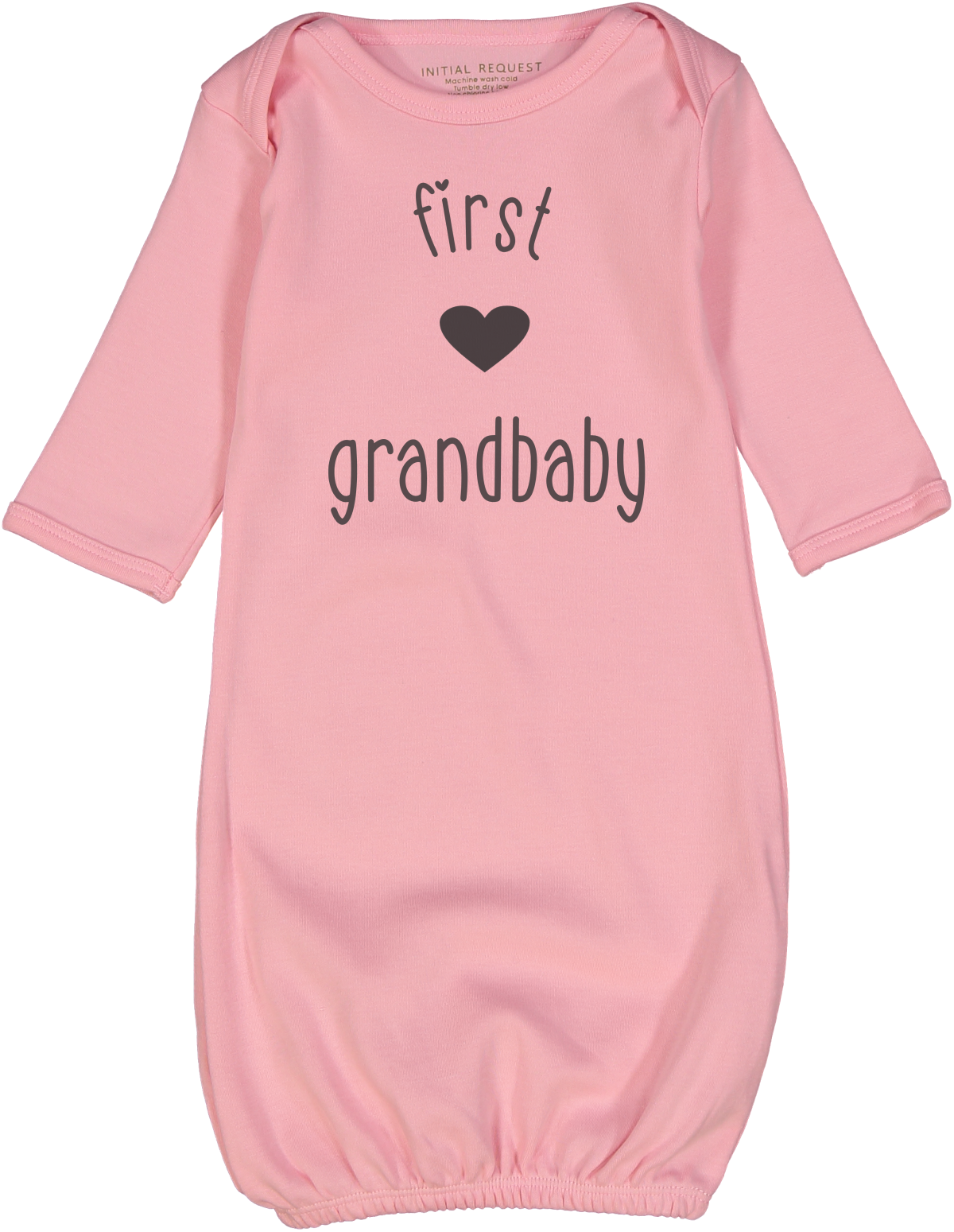 First Grandbaby Heart Pink Gown