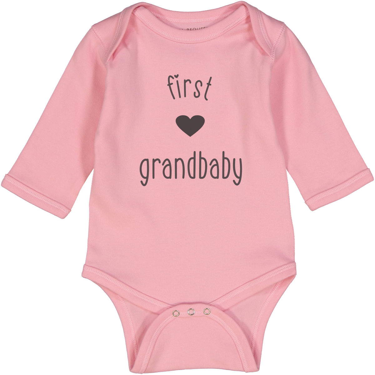 First Grandbaby Heart Pink Long sleeve onesie