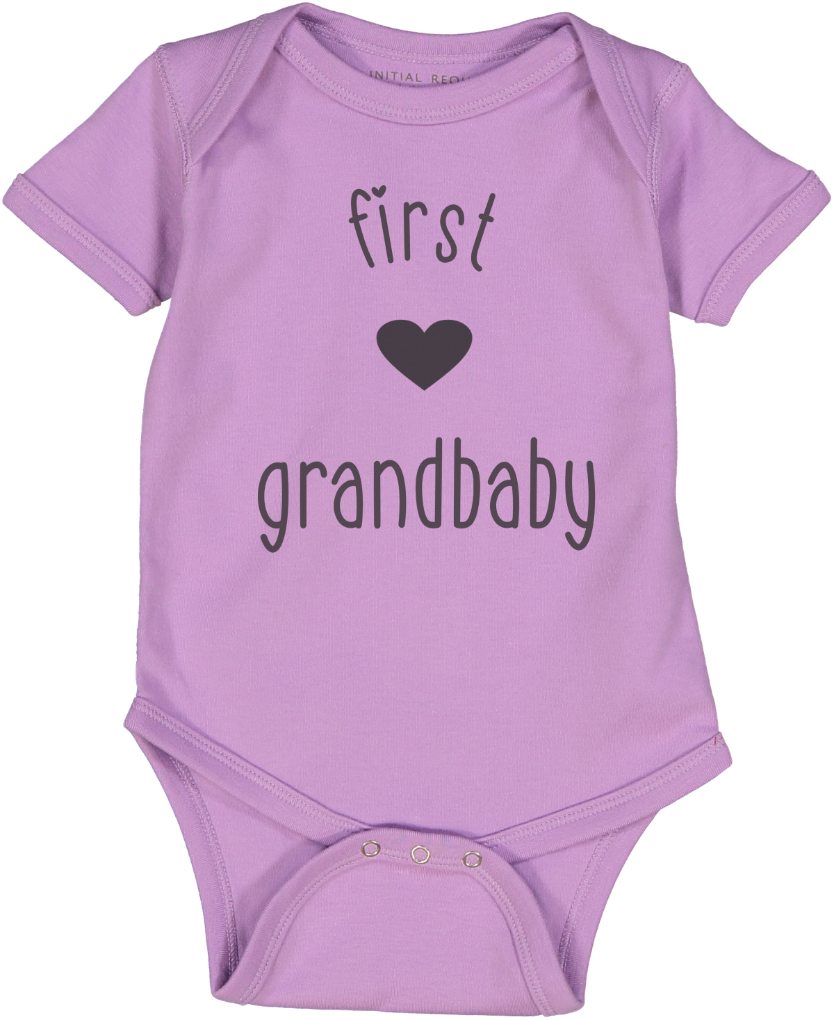 First Grandbaby Heart Purple short sleeve onesie