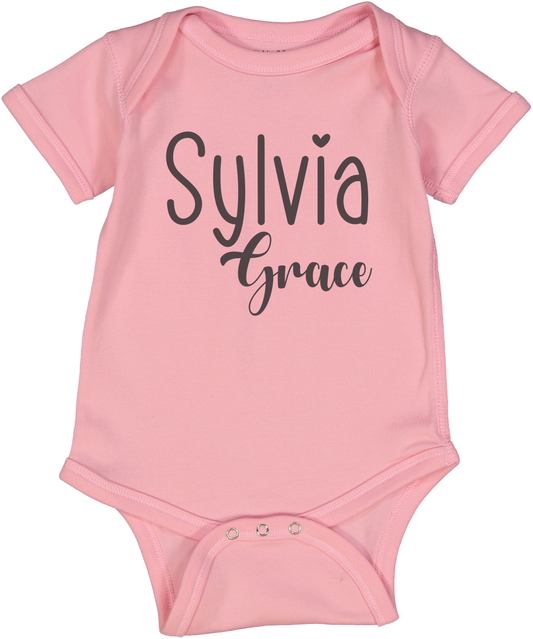 Pink First Middle Names Pink Personalized SS Body