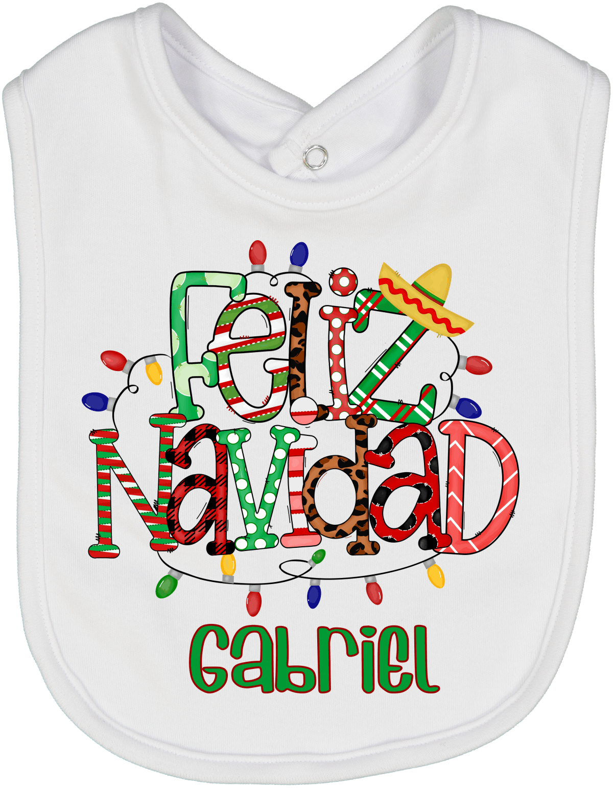 Feliz Navidad Lights Bib 3