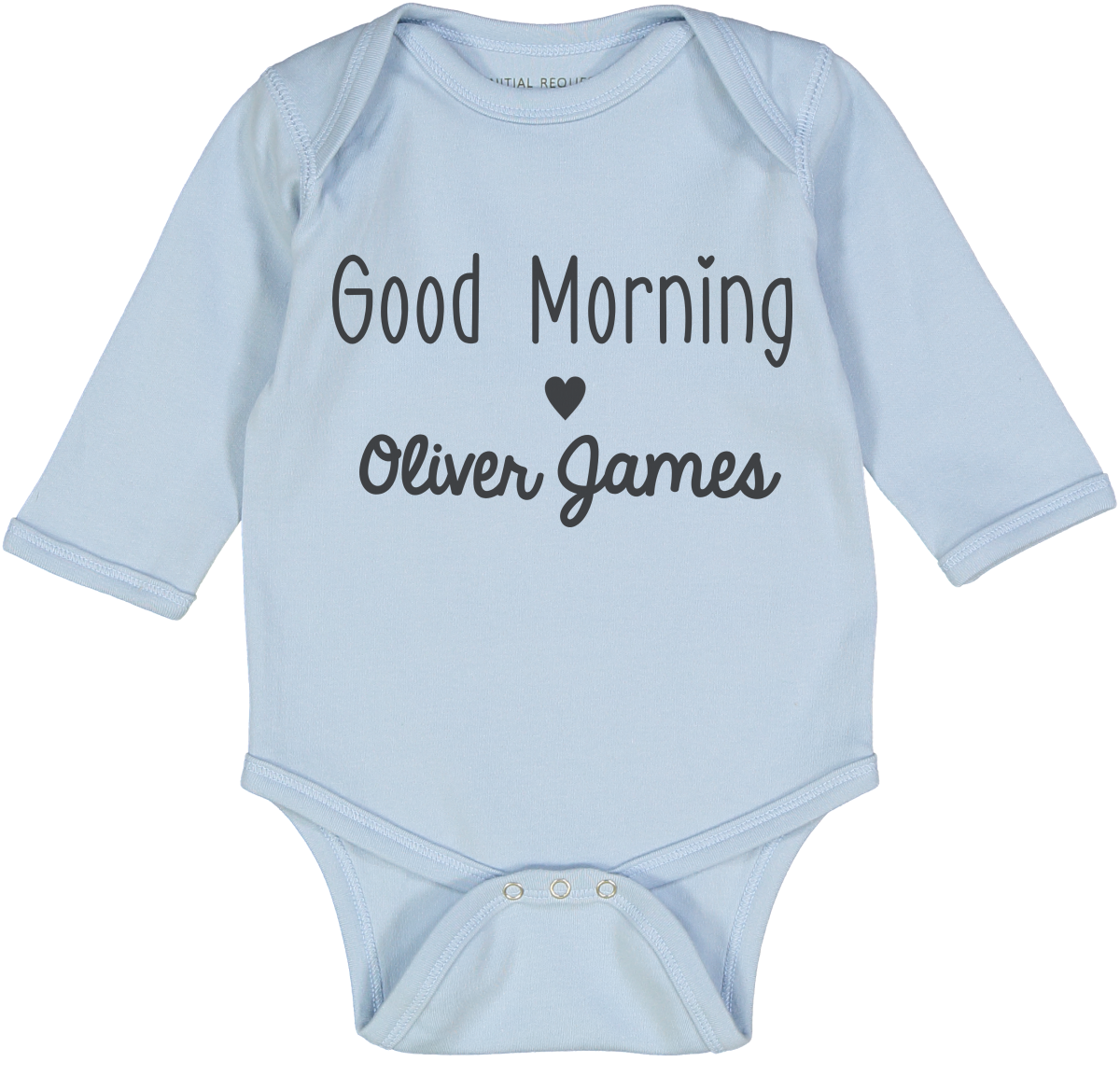 Good Morning Baby Blue Long Sleeve Personalized Onesie