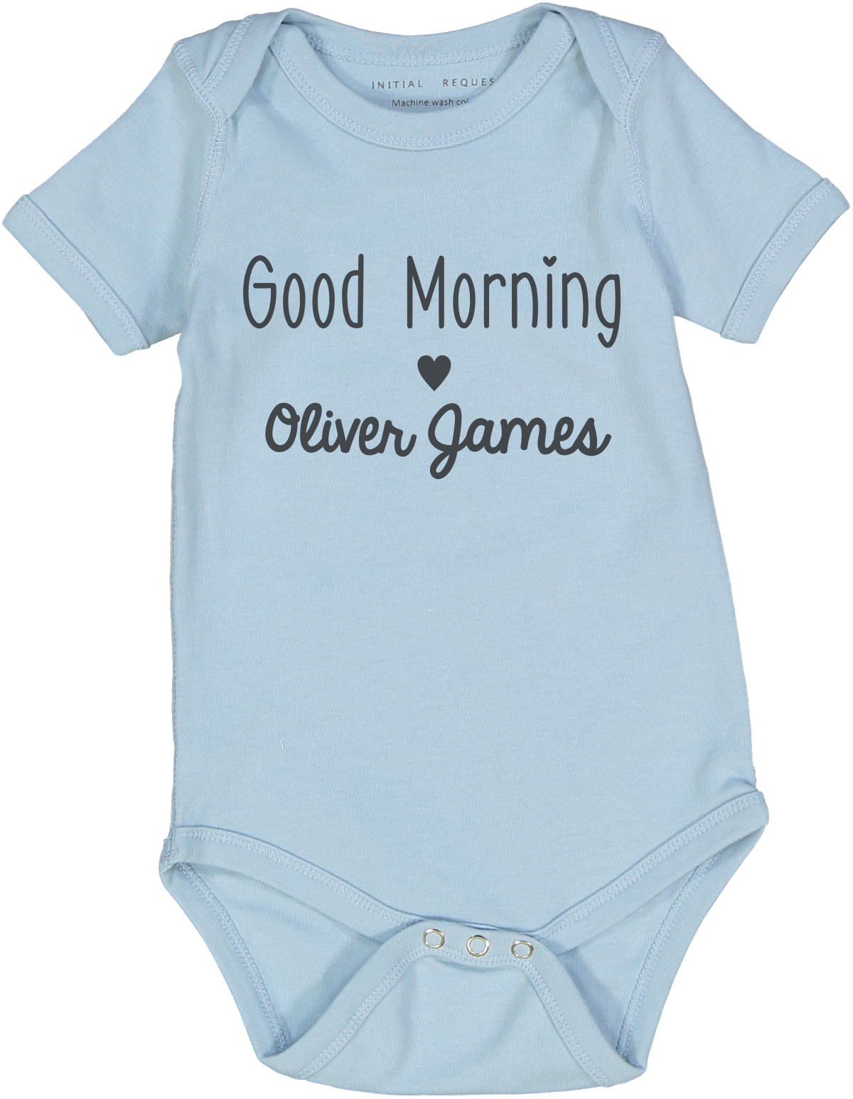 Good Morning Baby Blue Short Sleeve Onesie Personalized