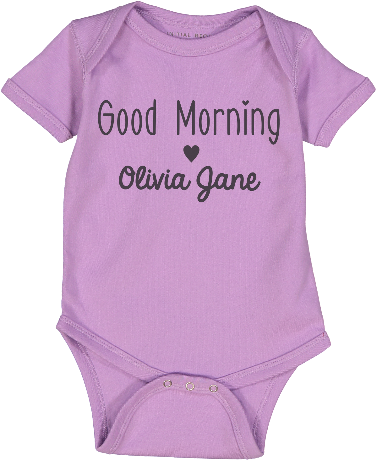 Good Morning Baby Purple Short sleeve onesie Personalized