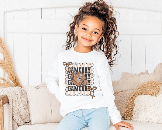 Preppy Game DAy Long Sleeve Tee for Girls