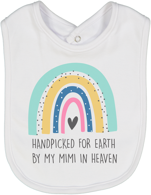 White & Pink 'Handpicked for Earth' Personalized Bib