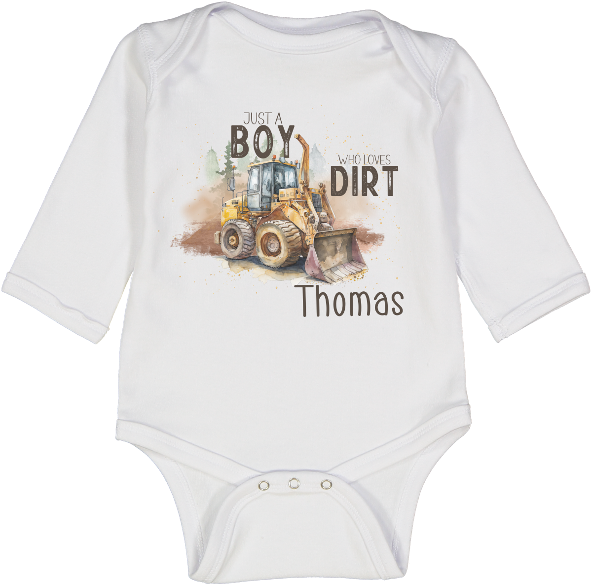 Just a Boy Who loves Dirt  Personalized LS Body