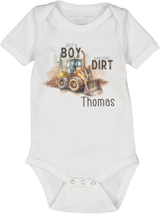 Just a Boy who Loves Dirt Personalized Short sleeve Body