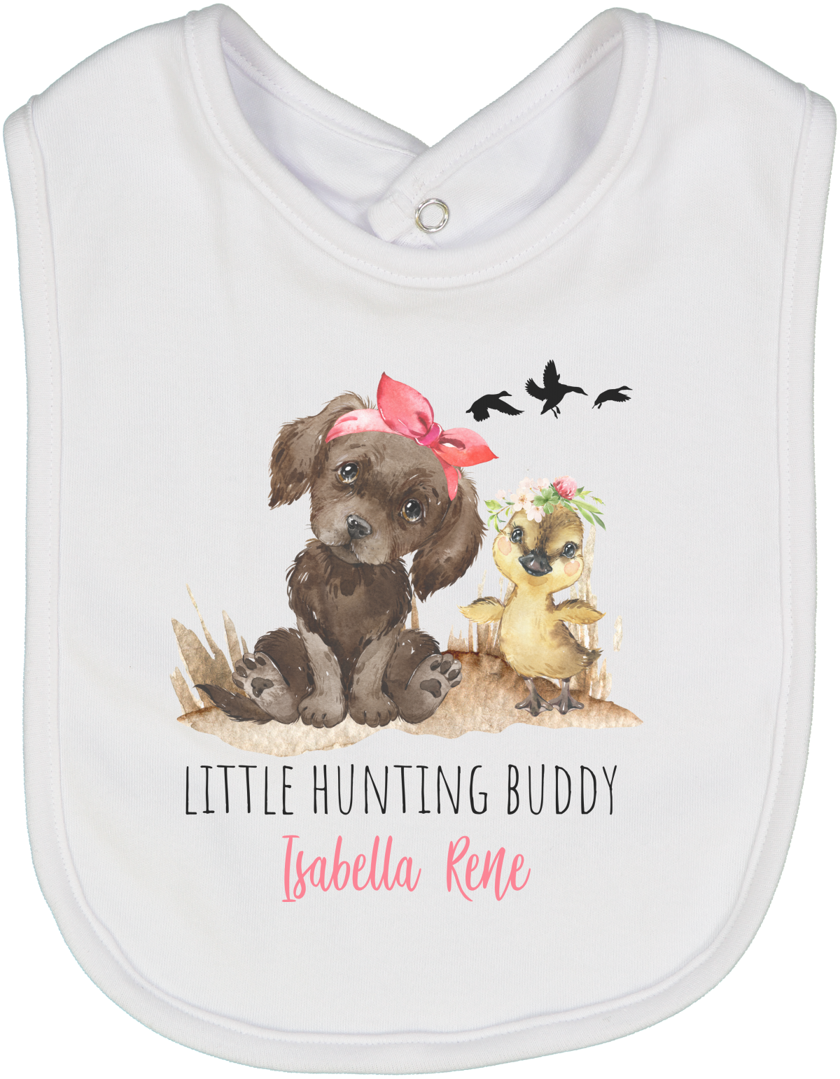 Little Hunting Buddy Girl Personalized Bib 3