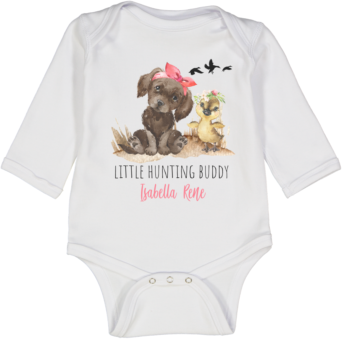 Little Hunting Buddy Girl Personalized LS Body 1