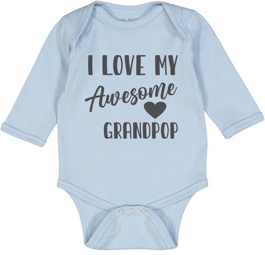 I love my AWESOME Grandparent Blue Long Sleeve Onesie Personalized