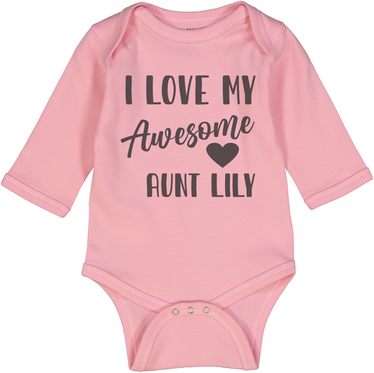 I love my AWESOME Grandparent Pink LS Body  Personalized