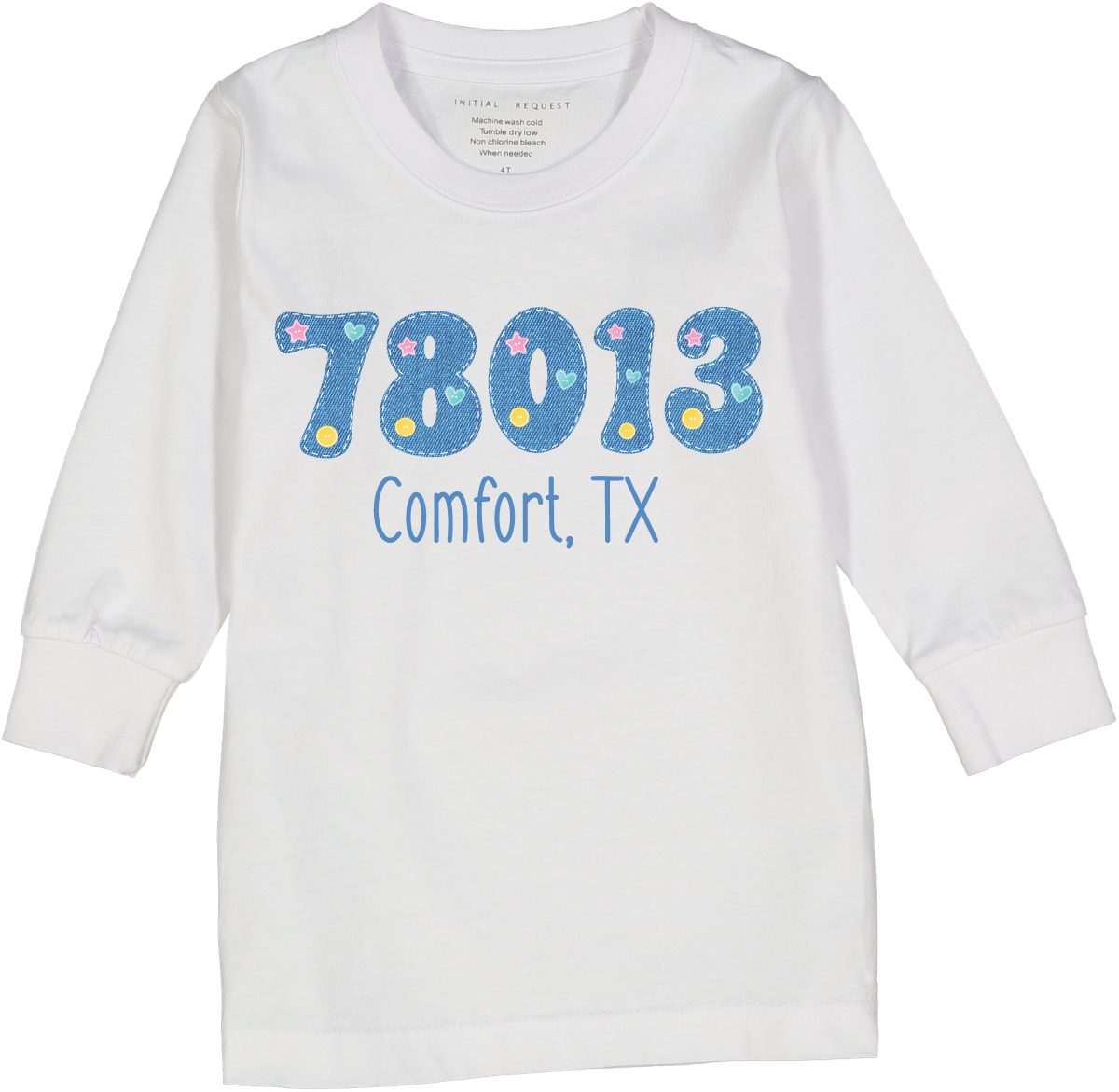 Denim Zip Code Long Sleeve Tee for GIrls