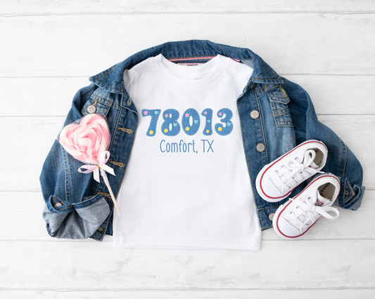 Denim Zip Code Long Sleeve Tee for GIrls