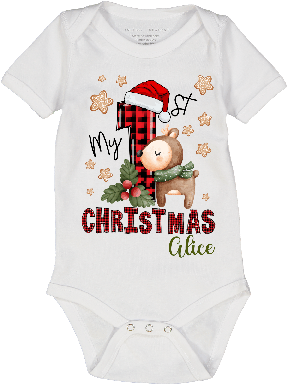 My First Christmas Reindeer Personalized SS Body