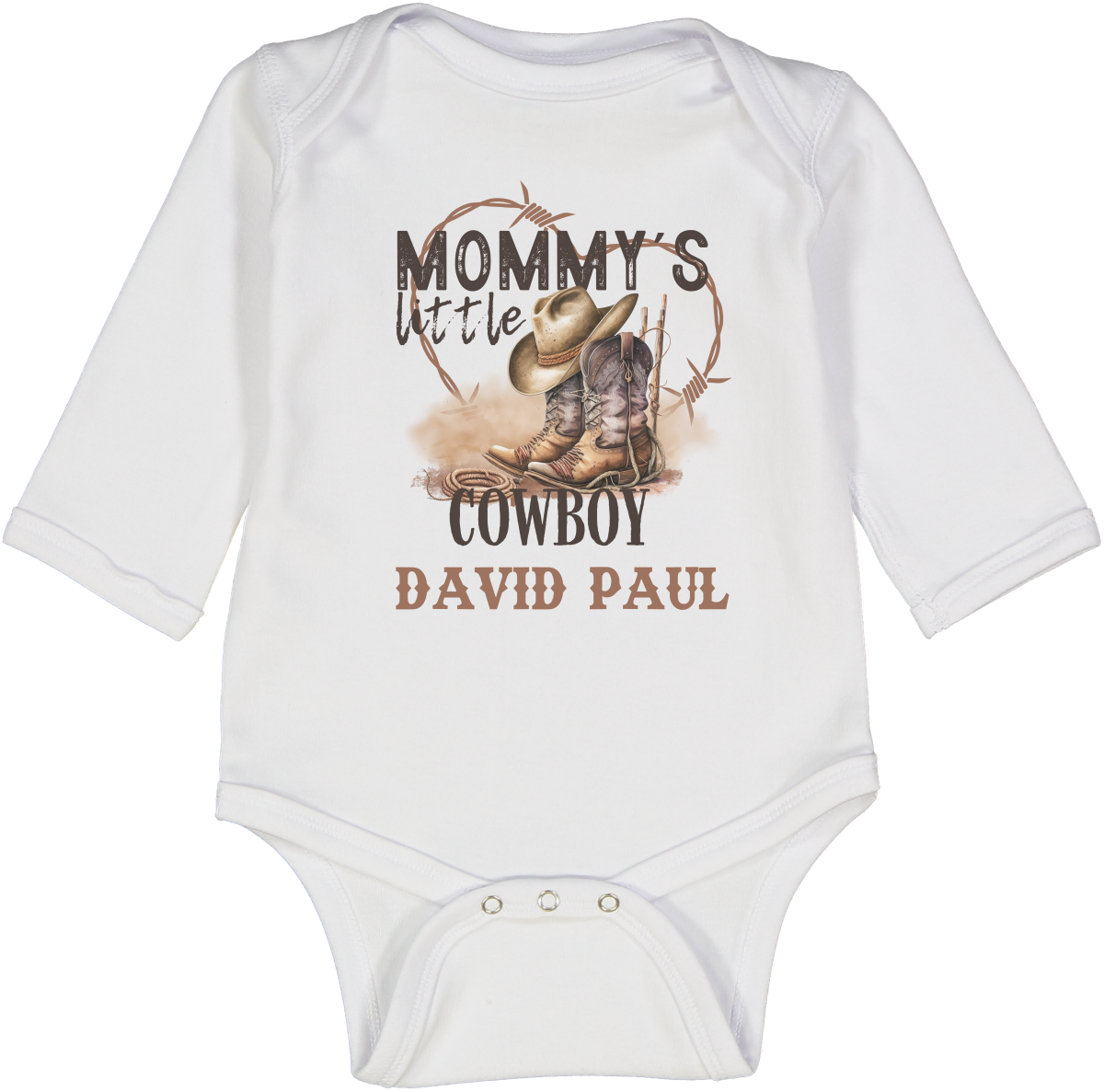 Mommy's Little Cowboy Personalized LS Body 1