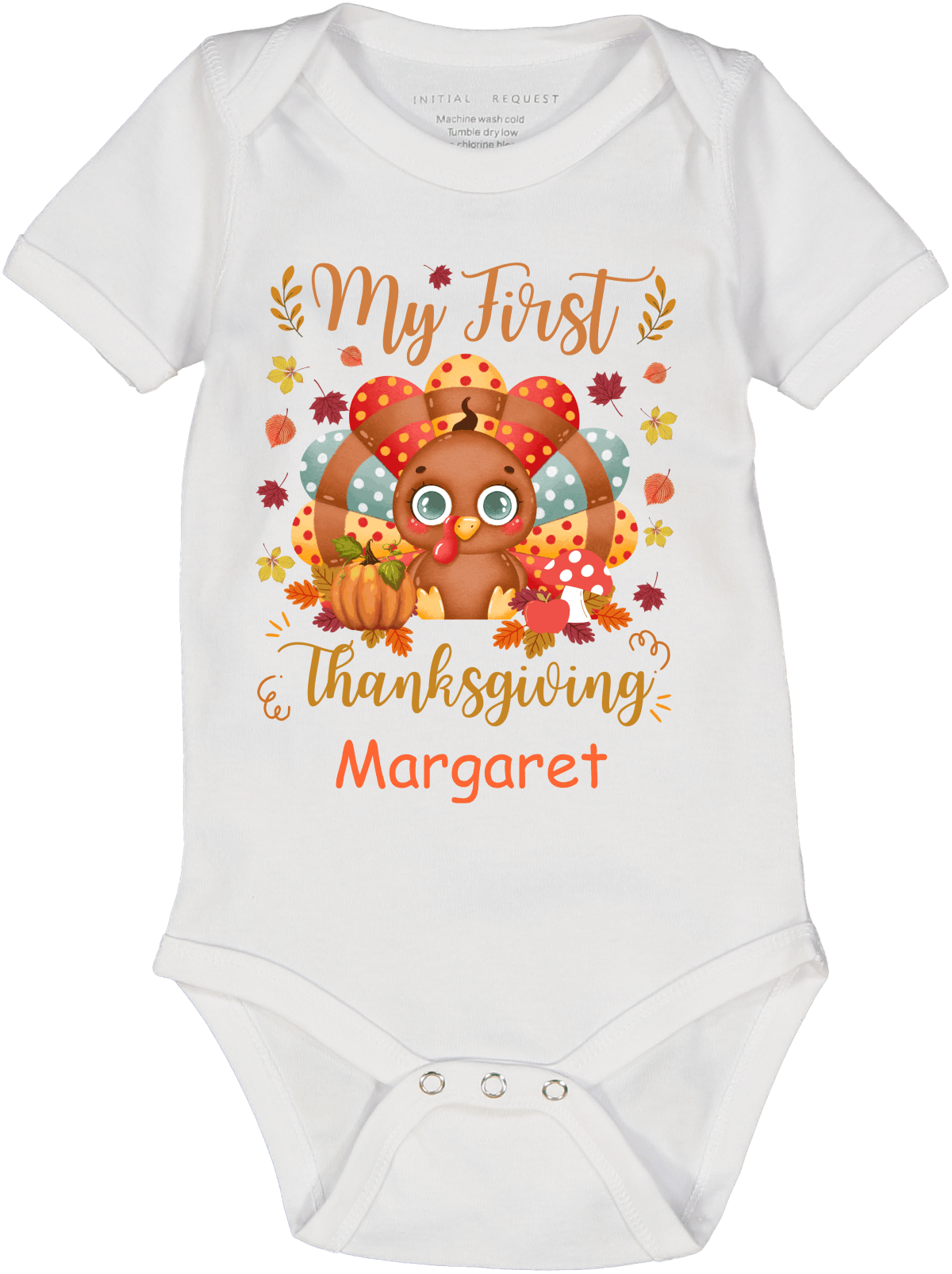 My First Thanksgiving Personalized Polka Dot Turkey ss Body