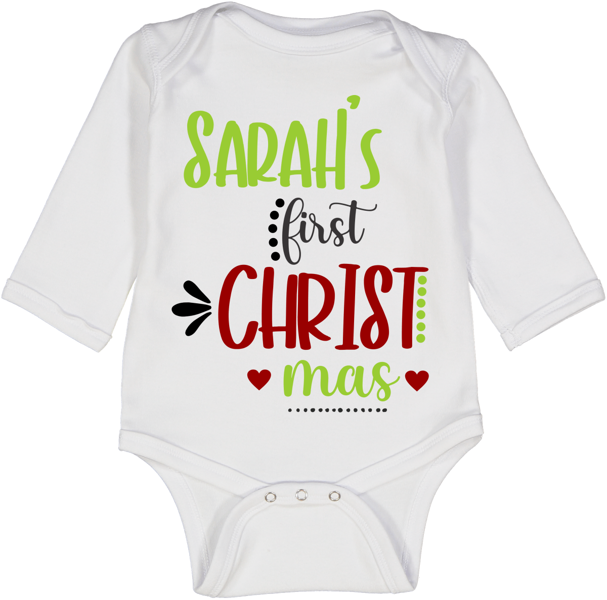 Red Green First Christmas LS Body Personalized