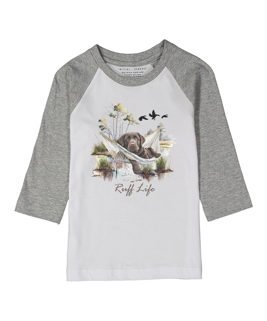 Ruff Life Gray Raglan Tee