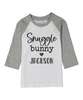 Snuggle Bunny Personalized Gray or Pink Raglan Tee