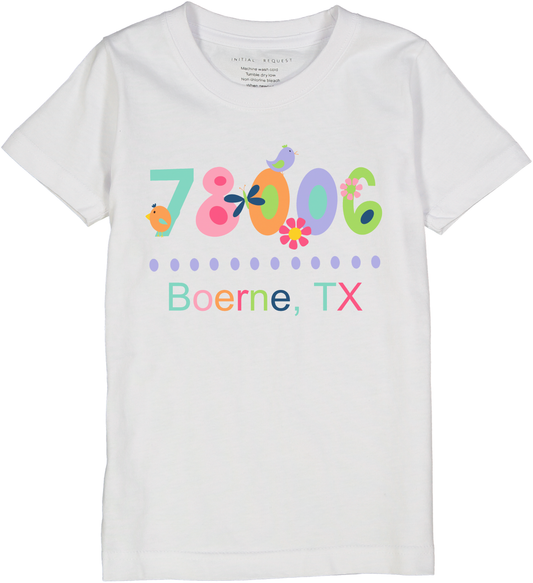 Colorful Accented Zip Code Short Sleeve Tee