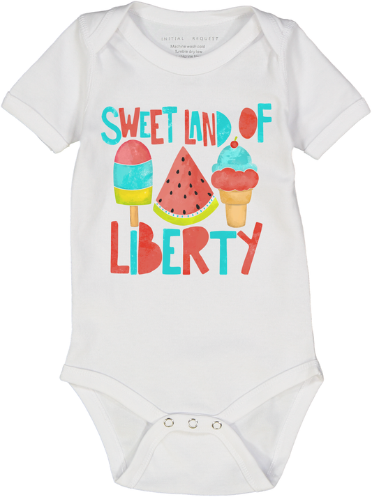 Sweet Land Of Liberty Short Sleeve Onesie