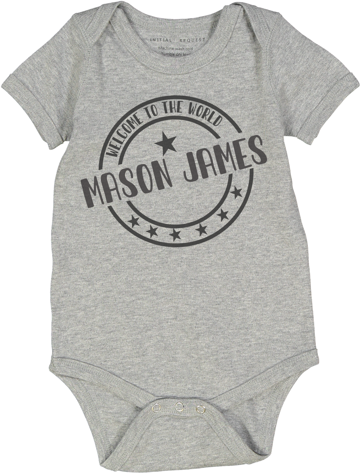 Welcome to the World Boy Gray SS Body Personalized