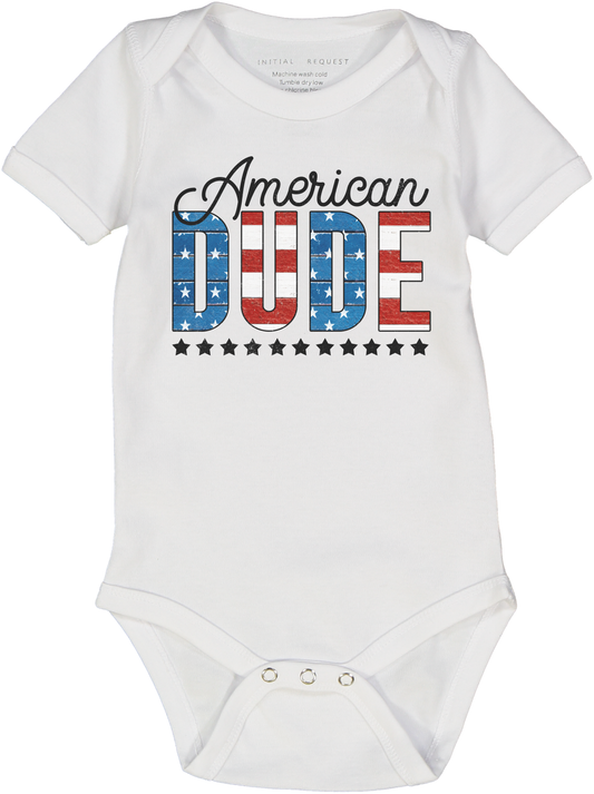 American Dude Short Sleeve Onesie