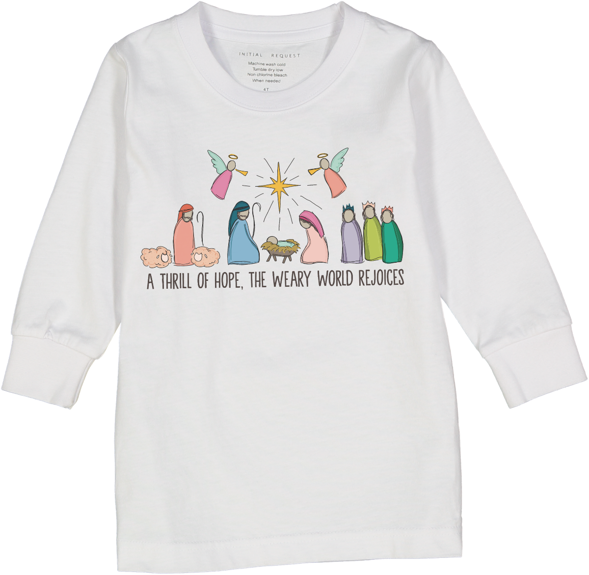 A Thrill of Hope Christmas Christian Long Sleeve Tee for Girls