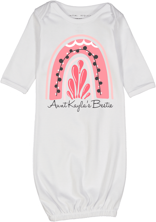 White & Pink 'Auntie's' Personalized Gown