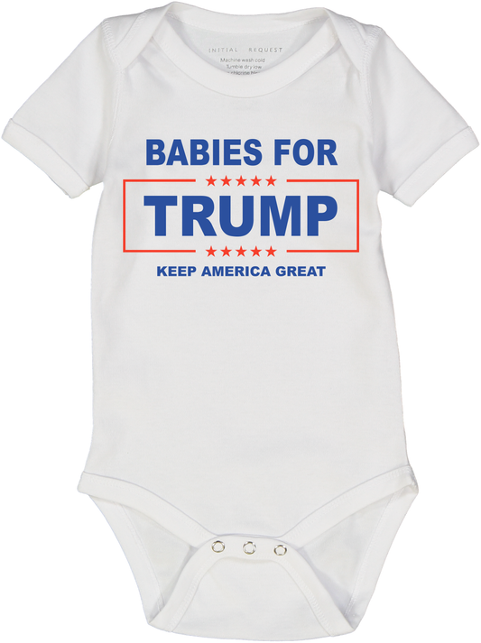 Babies for Trump short sleeve onesie Keep America Great Election 2024