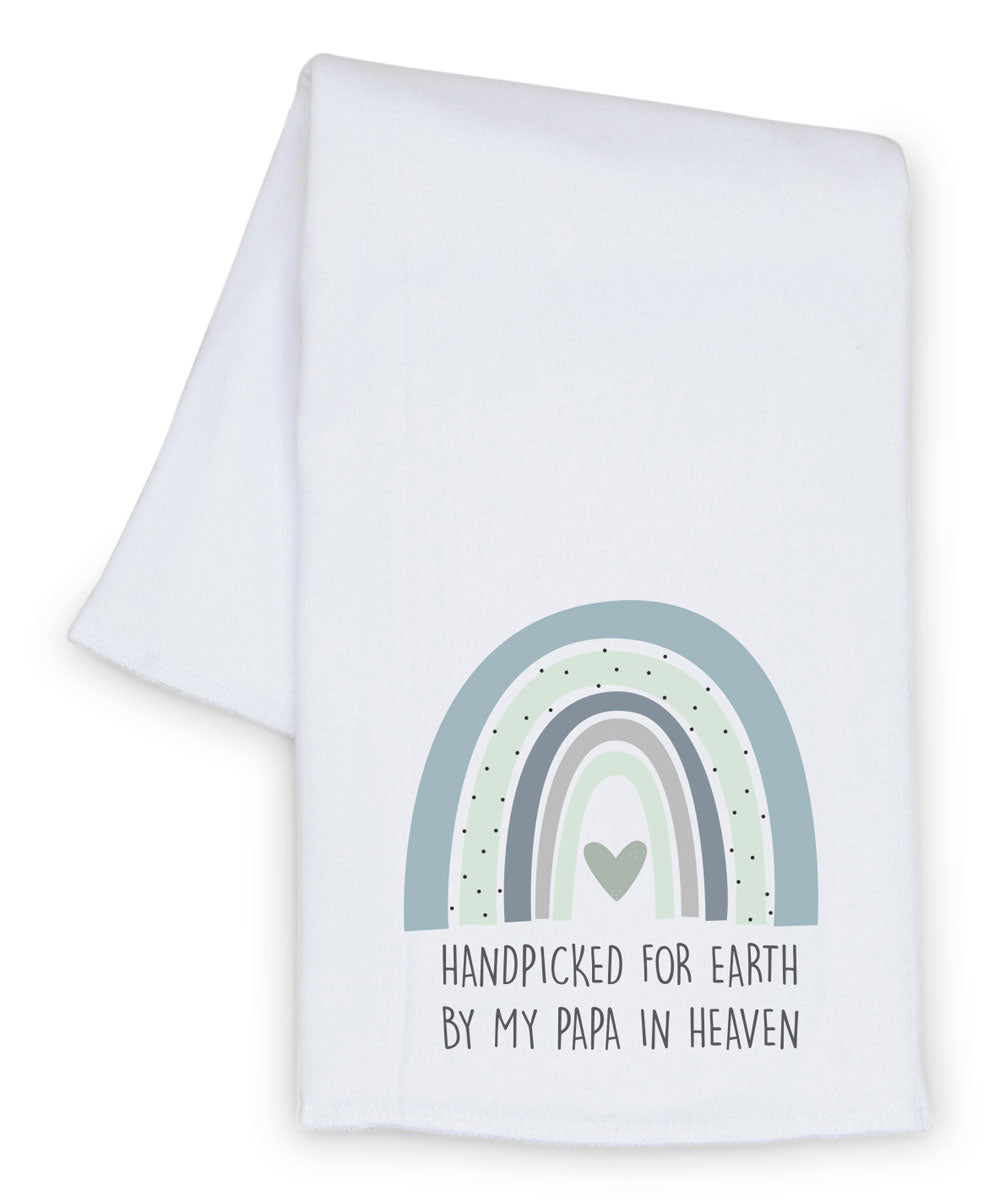 White & green 'Handpicked for Earth' Personalized Burp Cloth