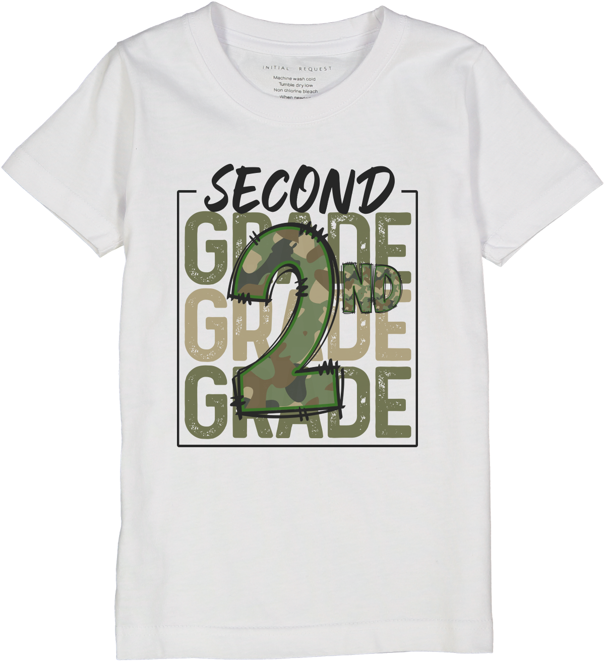 Camo Grade Level Back to School Tee for Boys Short Sleeve Tee