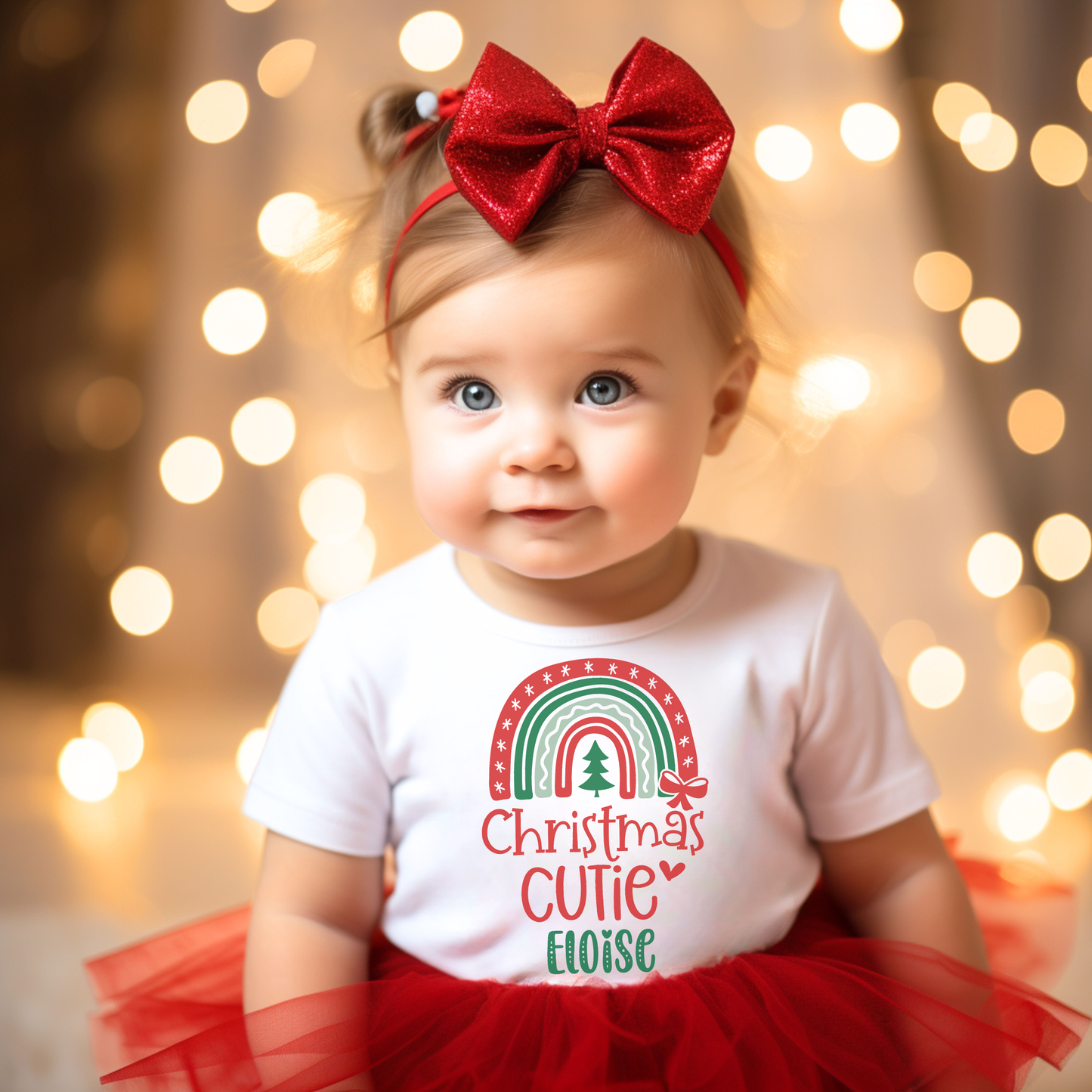 Christmas Cutie Rainbow Short Sleeve Tee