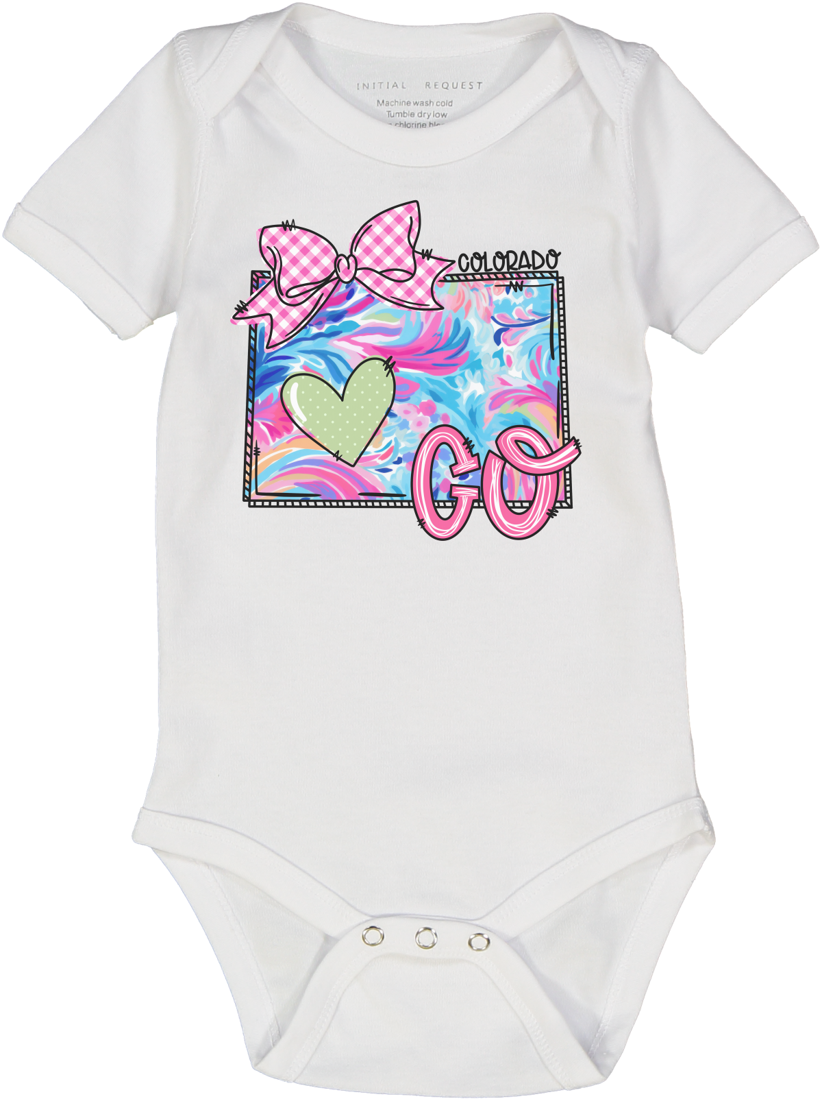 Colorado Floral State Graphic Short Sleeve Onesie for Baby Girl