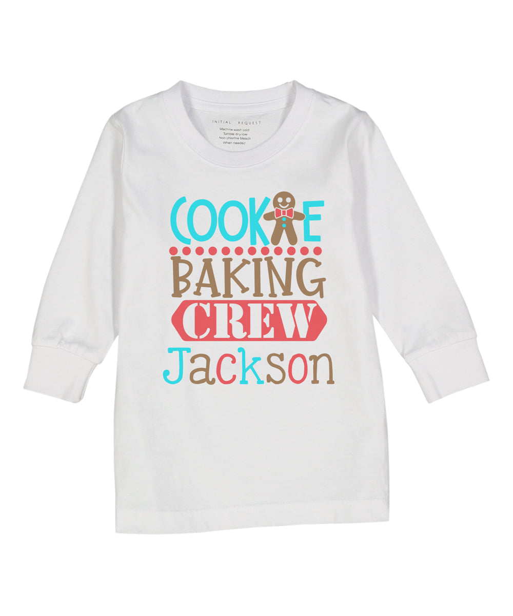 Christmas Cookie Baking Crew Long Sleeve Tee Personalized