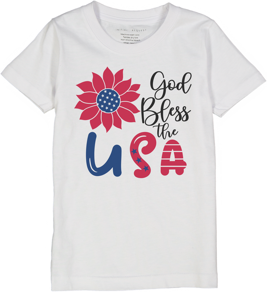 God Bless the USA Short Sleeve Tee for Girls