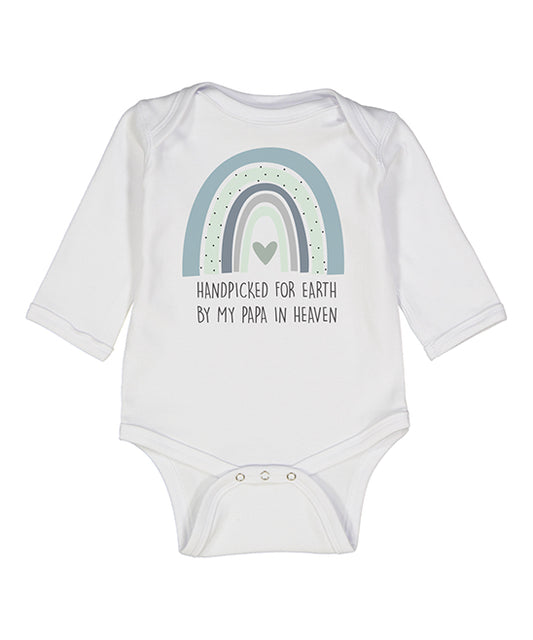 White & Green 'Handpicked for Earth' Personalized Long-Sleeve Bodysuit